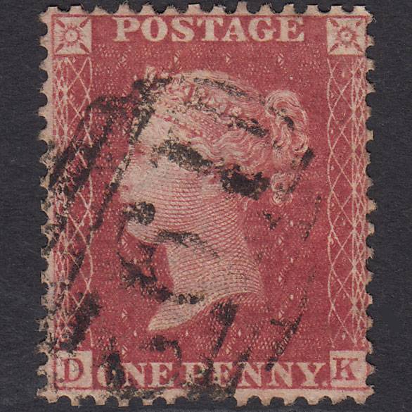 GB QV 1857 1d Rose-red (Plate 48) SG40-C10(1) DK FU Malmesbury 192