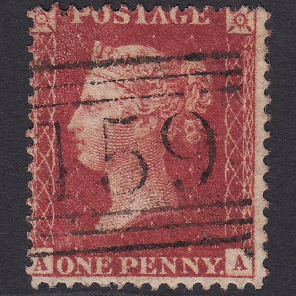 GB QV 1857 1d Deep Rose-red (Plate 48) SG41-C10(4) AA VFU Glasgow 159