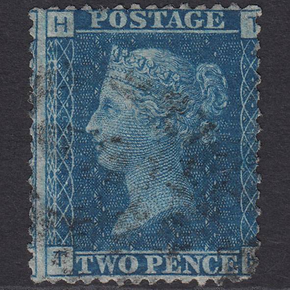 GB QV 1869 2d Blue (Plate 15) SG46-G3 TH GU Misperf