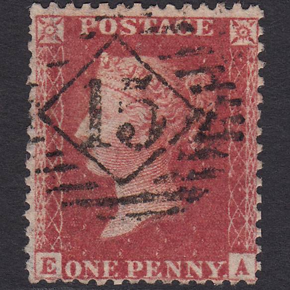 GB QV 1857 1d Rose-red (Plate 49) SG40-C10(1) EA FU London IS 15