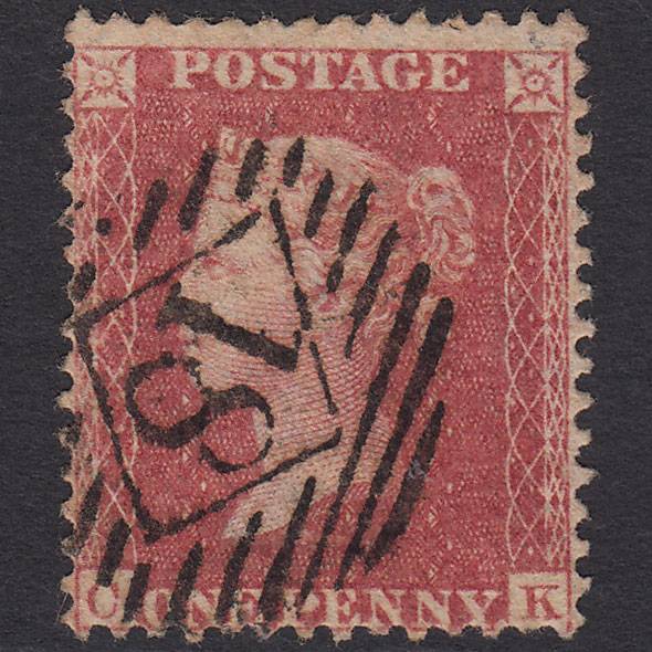 GB QV 1857 1d Rose-red (Plate 48) SG40-C10(1) CK FU London IS 18 Offset