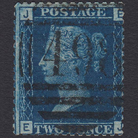 GB QV 1869 2d Blue (Plate 15) SG46-G3 EJ FU Manchester 498 Misperf
