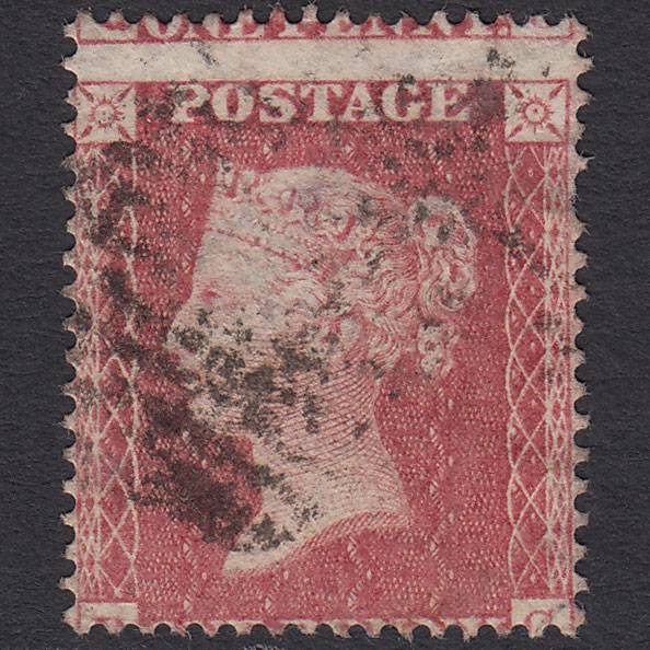 GB QV 1857 1d Rose-red (Plate 34) SG36-C11 RC PU Large Misperf