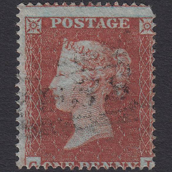 GB QV 1854 1d Red-brown Plate R4 SG17-C1(1) GI GU Cross Scots Local Cancel