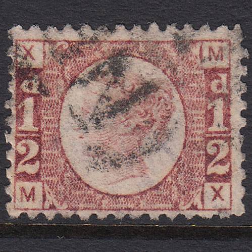 GB QV 1870 1/2d Rose-red (Plate 11) SG48-G4 MX FU Npb Cancel