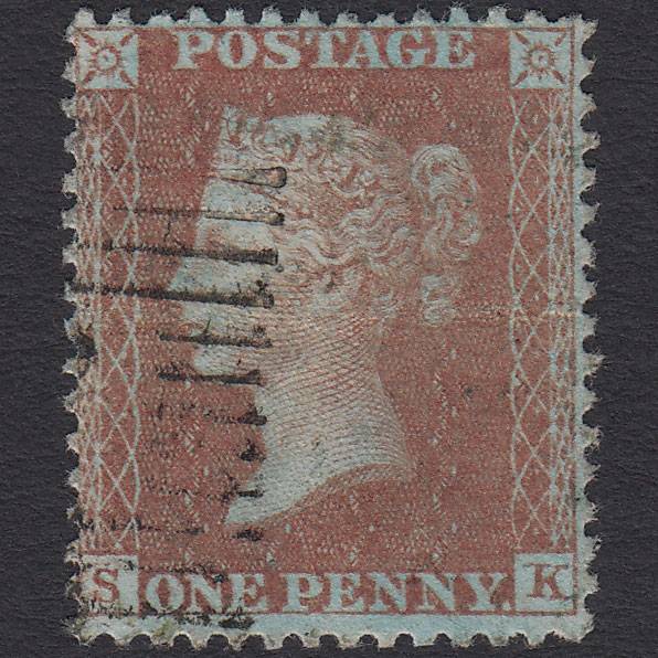 GB QV 1856 1d Red-brown (Plate 37) SG29-C8(1) SK GU Scotland