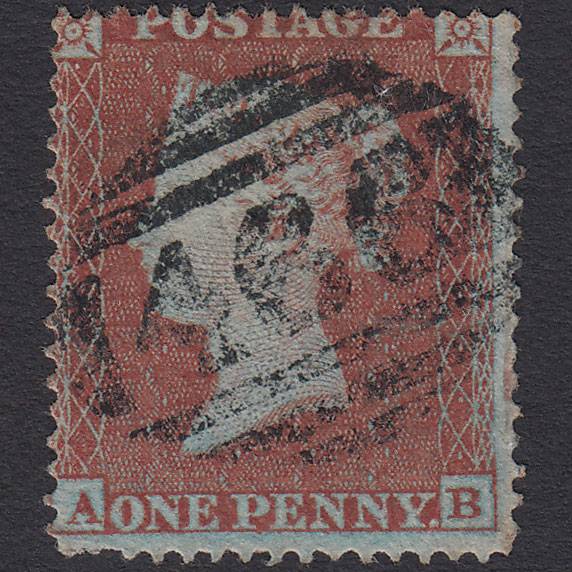 GB QV 1854 1d (Plate 198) SG17-C1(1) AB GU Missing Imprimatur Liverpool 466