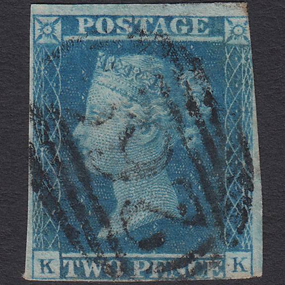 GB QV 1841 2d Blue (Plate 3) SG14-E1(2) KK-KL GU