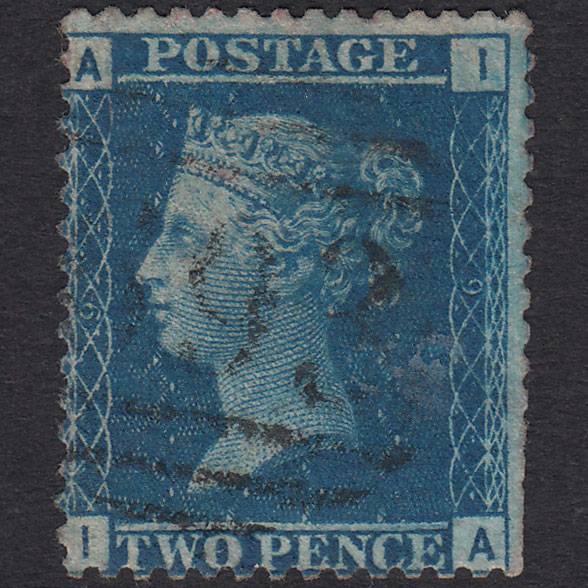 GB QV 1858 2d Blue (Plate 9) SG45-G2 IA PU