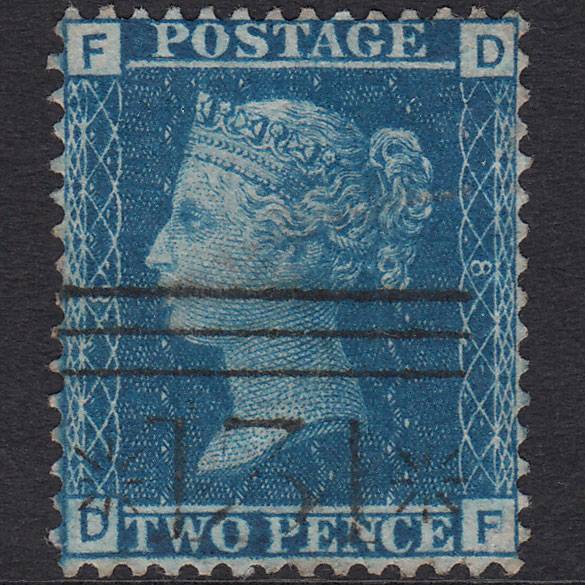 GB QV 1858 2d Blue (Plate 8) SG45-G2 DF GU Edinburgh 131 Stars