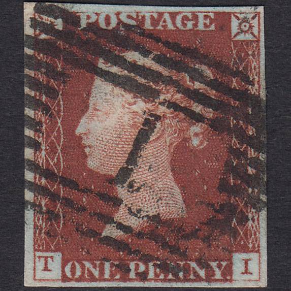 GB QV 1841 1d (Plate 57) SG10-B1(4) TI FU 4 Good Margins Aberdeen 1