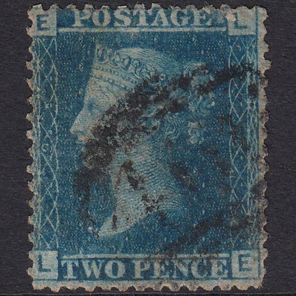 GB QV 1858 2d Blue Plate 9 SG45-G2 LE GU Liverpool 466