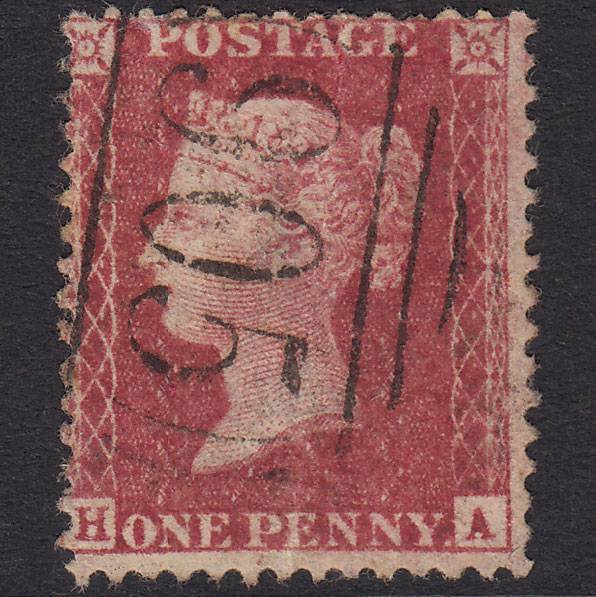 GB QV 1857 1d Rose-Red Plate 47 SG40-C10(1) HA GU Wolverhampton 905