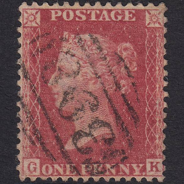 GB QV 1857 1d Pl 36 SG40-C10(1) Const Var GK FU Hythe 398 Well Centred