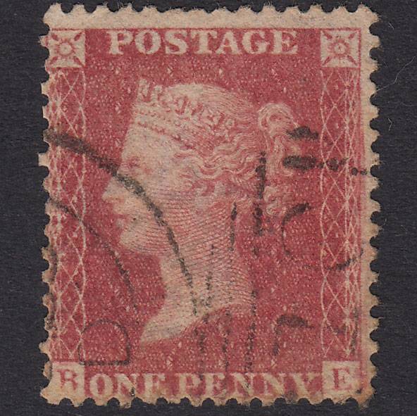 GB QV 1857 1d Rose-Red Plate 49 SG40-C10(1) BE GU