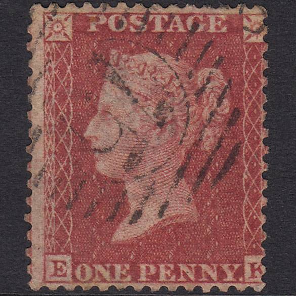 GB QV 1857 1d Rose-Red Plate 36 SG40-C10(1) EK GU London D&S 75