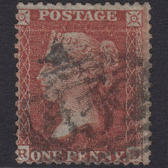 GB QV 1855 1d Red-Brown Plate 17 SGC6(1) RD GU