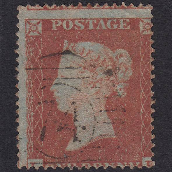 GB QV 1854 1d Red-Brown SG17-C1(1) L? GU London D&S 74 Misperf