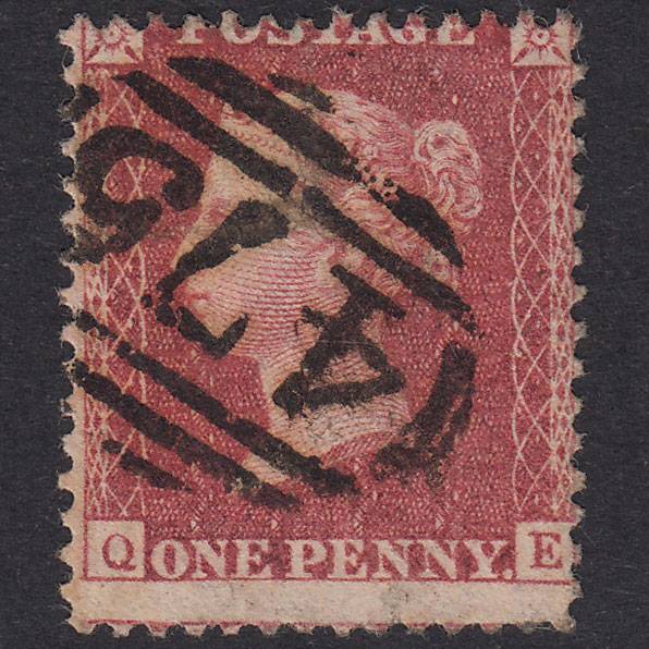 GB QV 1857 1d Plate 46 SG40-C10(1) QE FU Loughborough 475 Misperf