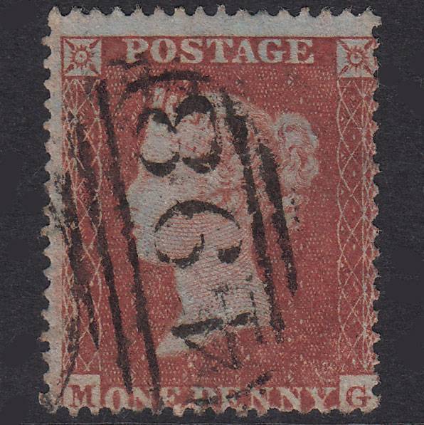 GB QV 1854 1d Red-Brown Plate R4 SG17-C1(1) MG FU Manchester 498