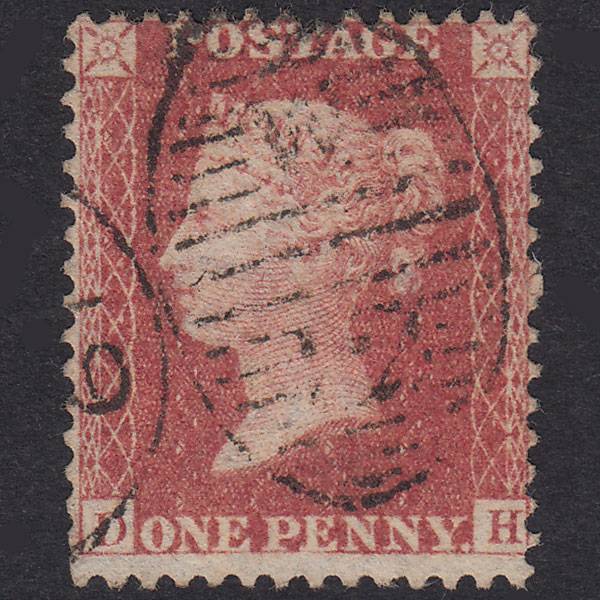 GB QV 1857 1d Rose-Red Plate 55 SG40-C10(1) DH GU London D&S W12