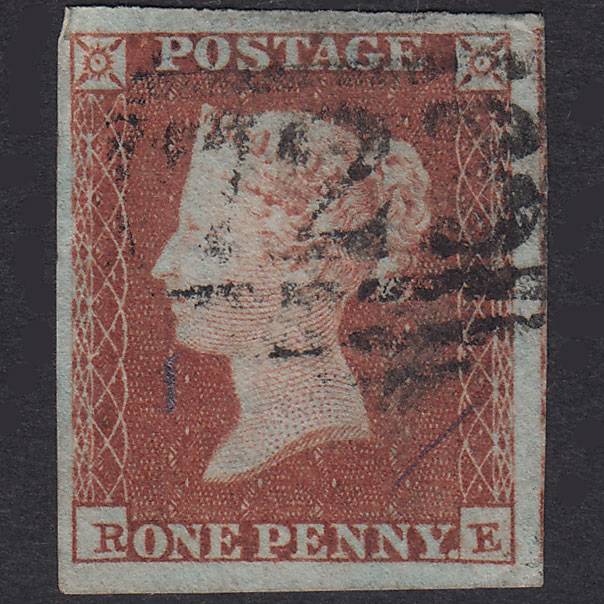 GB QV 1841 1d Plate 93 SG8-B1(1) RE GU 4 Good Margins Southampton 723