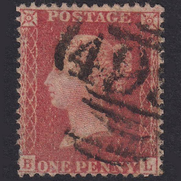 GB QV 1857 1d Rose-Red Plate 55 SG40-C10(1) BL GU