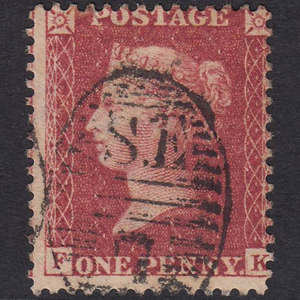 GB QV 1857 1d Deep Rose-Red Plate 47 SG41-C10(2) FK FU London D&S Se7