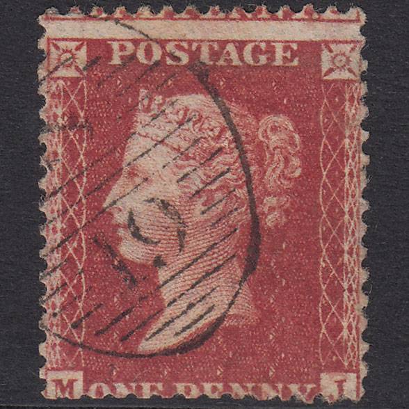 GB QV 1857 1d Rose-Red Plate 60 SG40-C10(1) MJ GU London D&S S19 Misperf