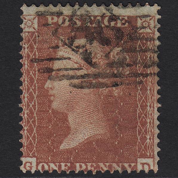 GB QV 1855 1d Red-brown (Plate 8) SG21-C4(1) GD FU London IS Cancel