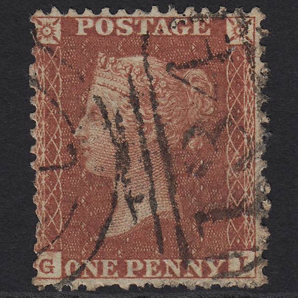 GB QV 1855 1d Red-brown (Plate 8) SG24-C3(1) GI GU Bristol 134 Horizontal Duplex