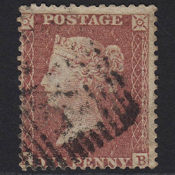 GB QV 1857 1d Rose-red SG40-C10(1) GU in Scotland