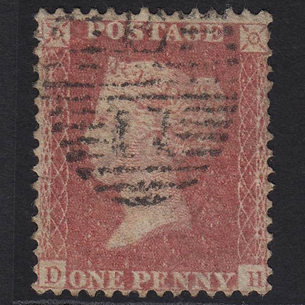 GB QV 1857 1d Rose-red (Plate 56) SG40-C10(1) DH GU in London