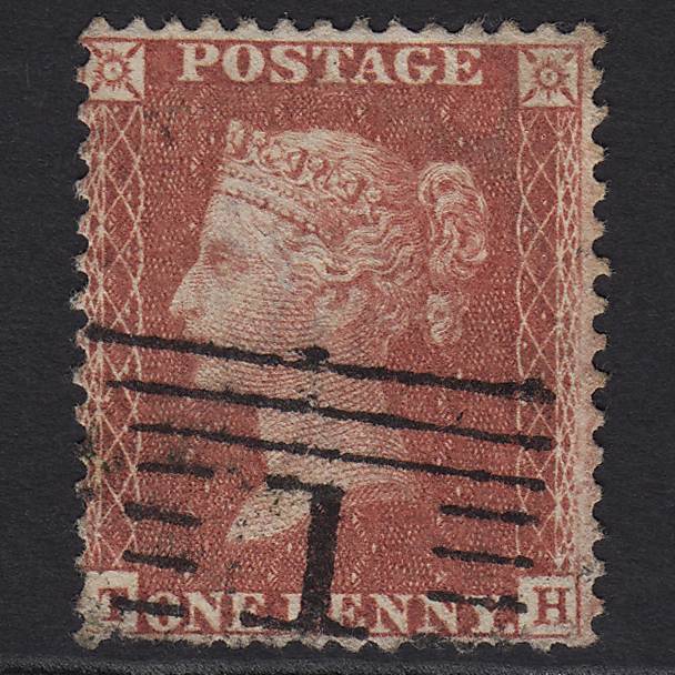 GB QV 1857 1d Rose-red (Plate 27) SG40-C10(1) TH GU Aberdeen 1