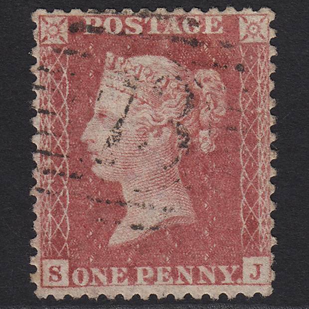 GB QV 1857 1d Rose-red (Plate 34) SG40-C10(1) SJ GU London D&S 73