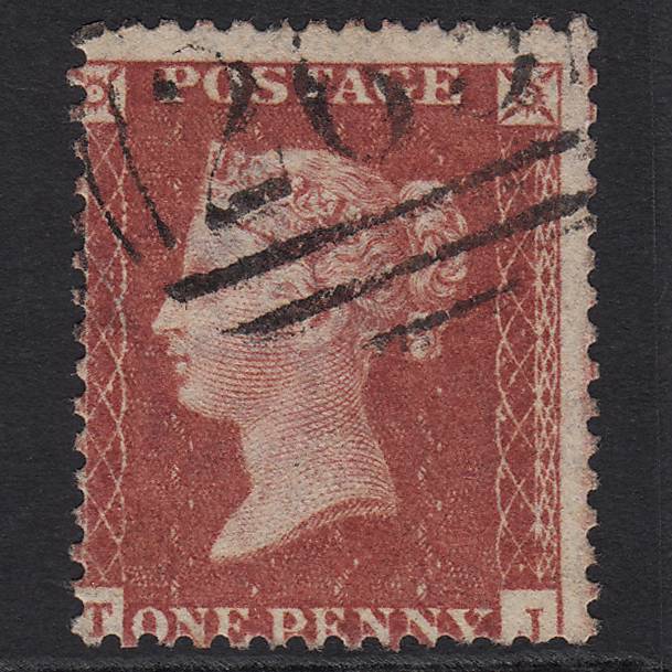 GB QV 1857 1d Rose-red (Plate 27) SG40-C10(1) TJ GU Large Misperf
