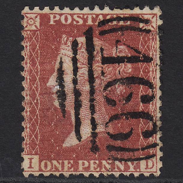 GB QV 1857 1d Rose-red (Plate 57) SG40-C10(1) ID GU Liverpool 466