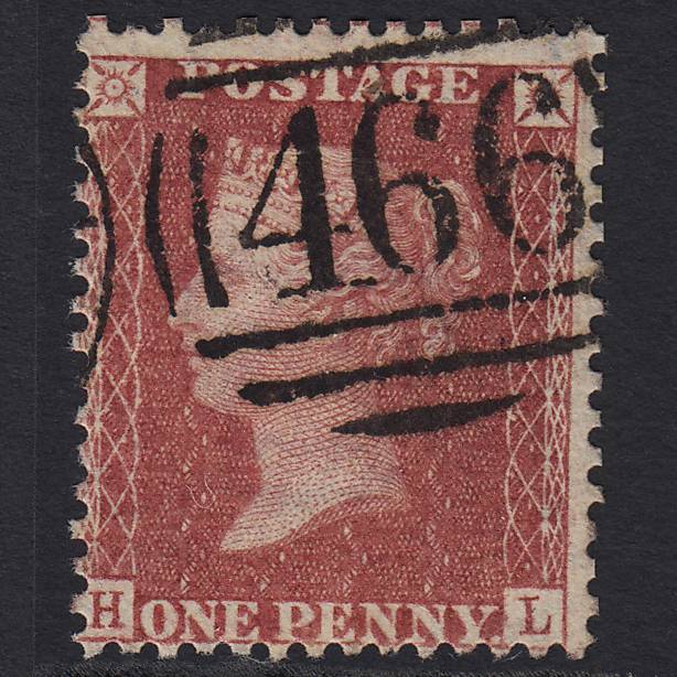 GB QV 1857 1d (Plate 55) SG40-C10(1) HL GU Missing Imprimatur Liverpool 466