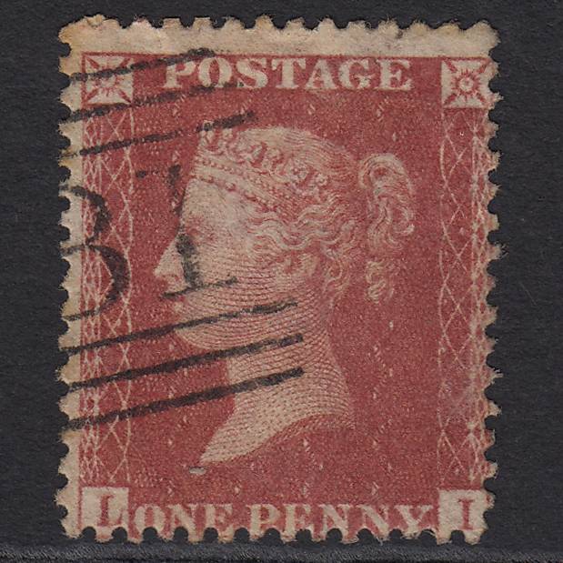 GB QV 1857 1d Rose-red (Plate 63) SG40-C10(1) LI GU Edinburgh 131