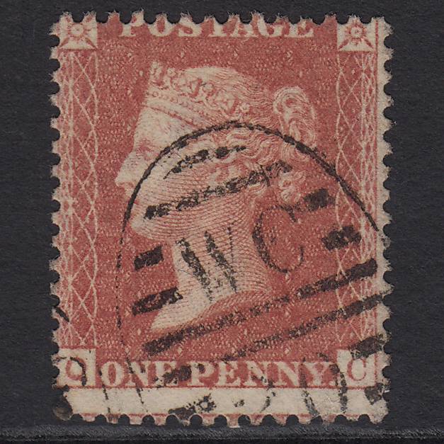GB QV 1857 1d Rose-red (Plate 47) SG40-C10(1) QC FU London D&S WC20 Misperf