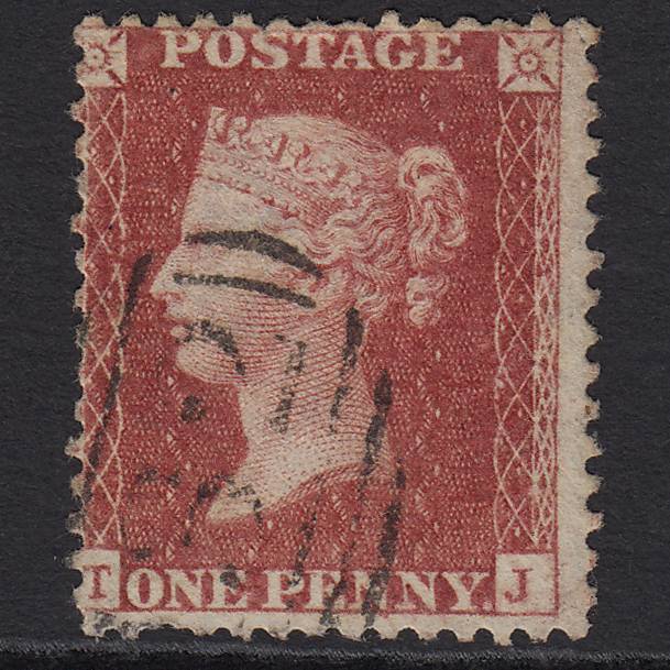 GB QV 1857 1d Rose-red (Plate 56) SG40-C10(1) TJ GU Brighton 132 Misperf