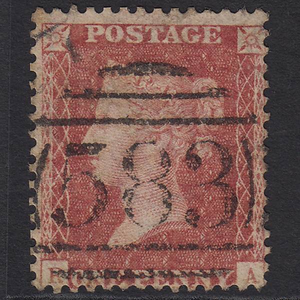 GB QV 1857 1d Rose-red (Plate 59) SG40-C10(1) RA GU Nottingham 583
