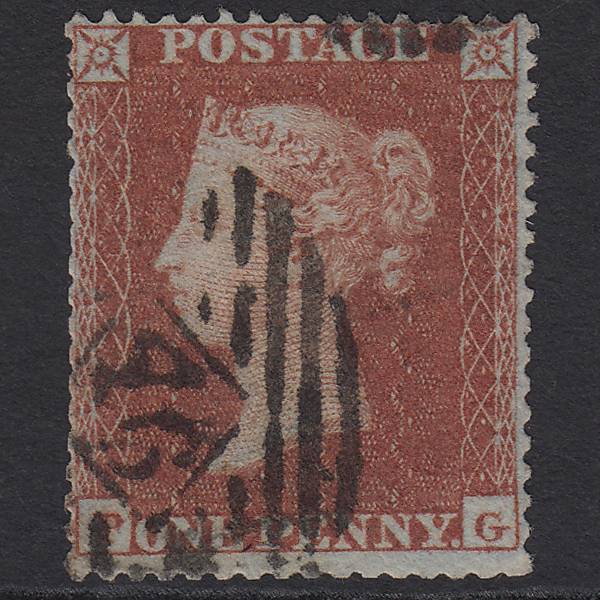 GB QV 1854 1d Red-brown Plate R1 SG17-C1(1) PG GU London IS 46 46.a