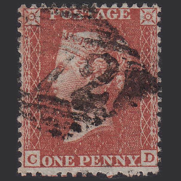 GB QV 1855 1d Red-brown (Plate 5) SG24-C3(1) CD FU Ireland