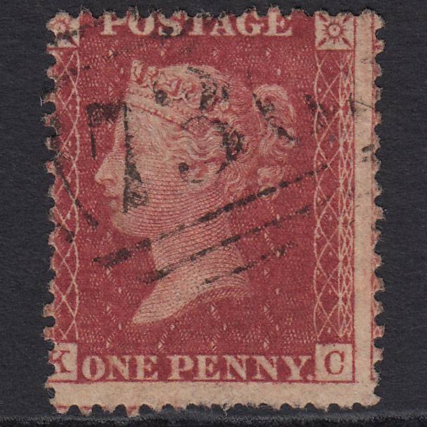 GB QV 1857 1d Deep Rose-red (Plate 57) SG41-C10(4) KC GU Misperf