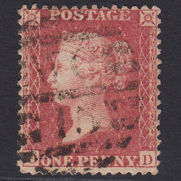 GB QV 1857 1d Rose-red (Plate 49) SG40-C10(1) OD FU London D&S WC15