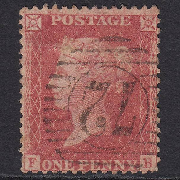 GB QV 1857 1d Pale Rose (Plate 43) SG39-C10(3) FB GU London D&S 72