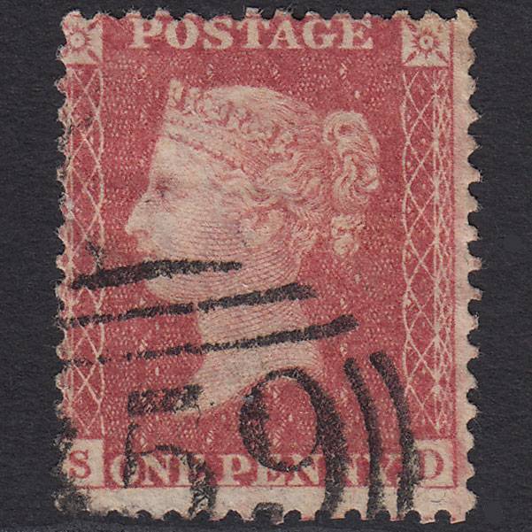 GB QV 1857 1d Rose-red (Plate 34) SG40-C10(1) SD GU Misperf
