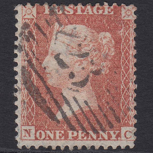 GB QV 1855 1d Red-brown (Plate 17) SGC6(1) NC FU London IS 23