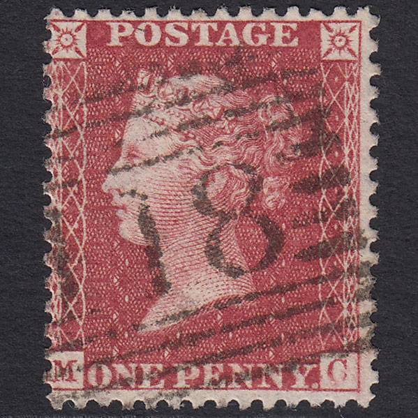GB QV 1857 1d Rose-red (Plate 59) SG40-C10(1) MC FU Dunkeld 118